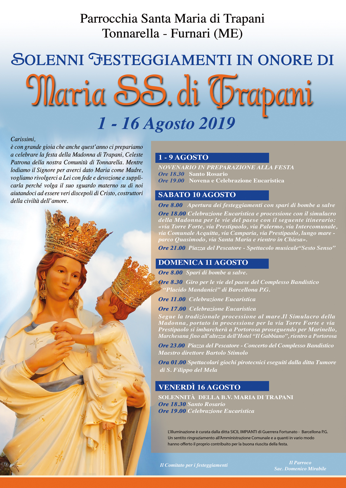 A Tonnarella la Festa della Madonna di Trapani, comunità in gioia tra tradizione, fede e la suggestiva processione a mare