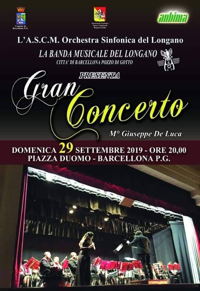 Barcellona PG. Il Gran Concerto dell’Orchestra Sinfonica del Longano