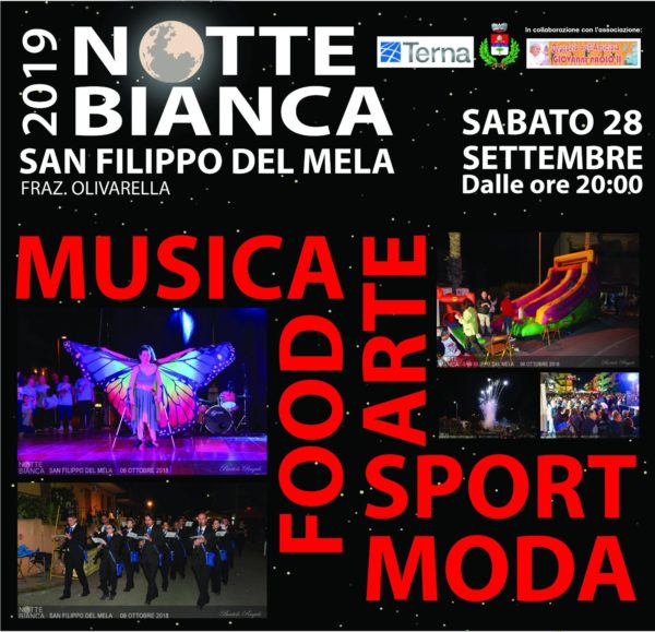 San Filippo del Mela. Al via la Notte Bianca 2019 tra musica, arte, spettacolo e degustazioni