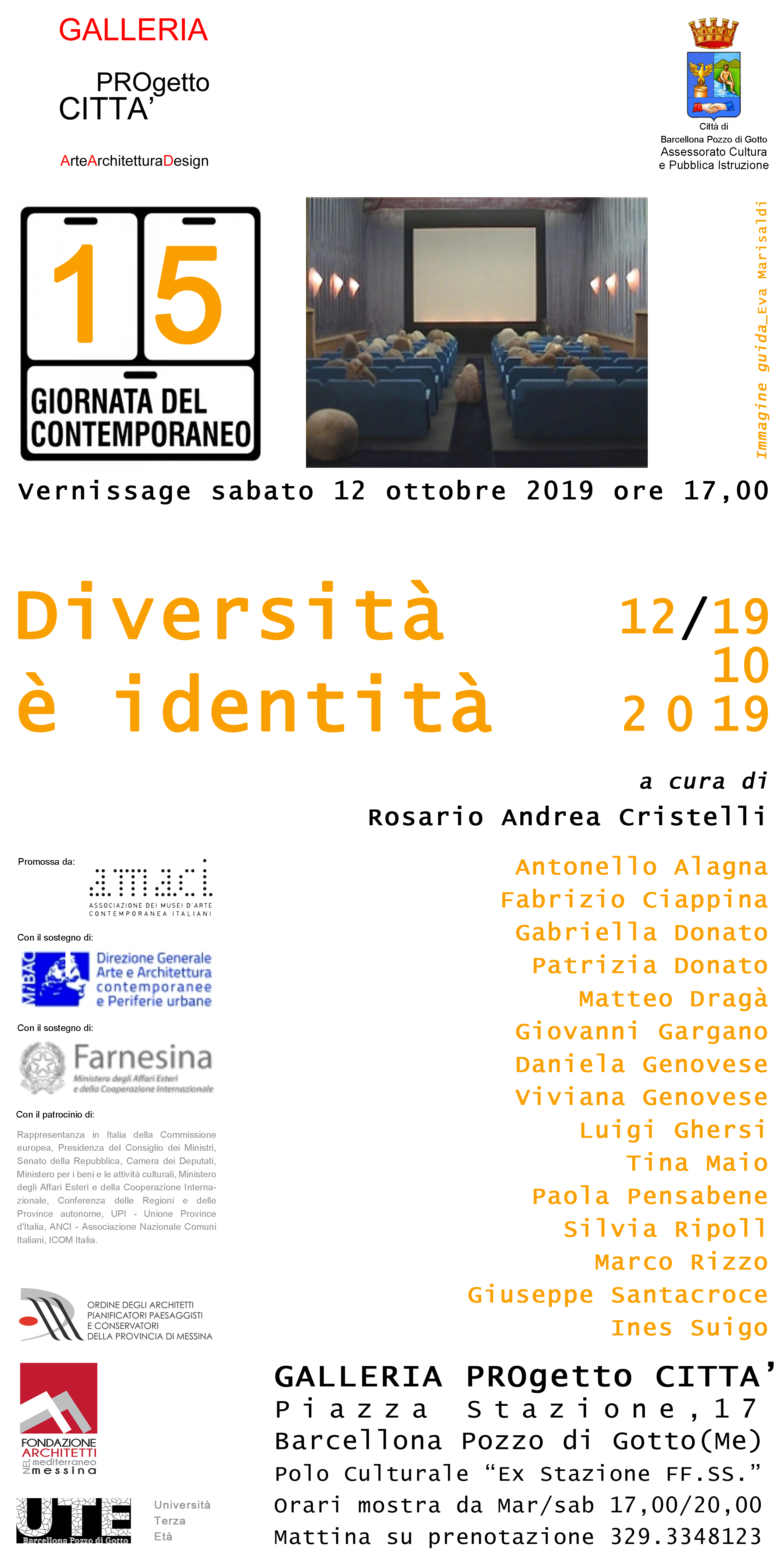 Barcellona PG. Alla GALLERIA PROgetto CITTÀ la Mostra “Diversità è Identità” nella Giornata del Contemporaneo 