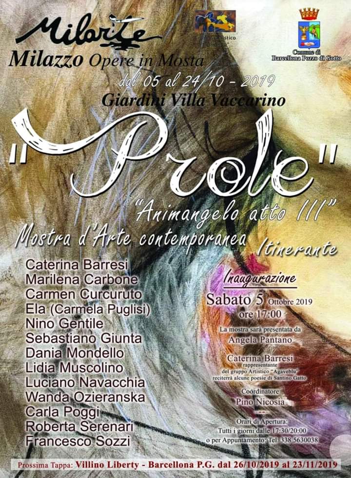 Milazzo. La mostra collettiva “Prole – Animangelo Atto III” a Villa Vaccarino