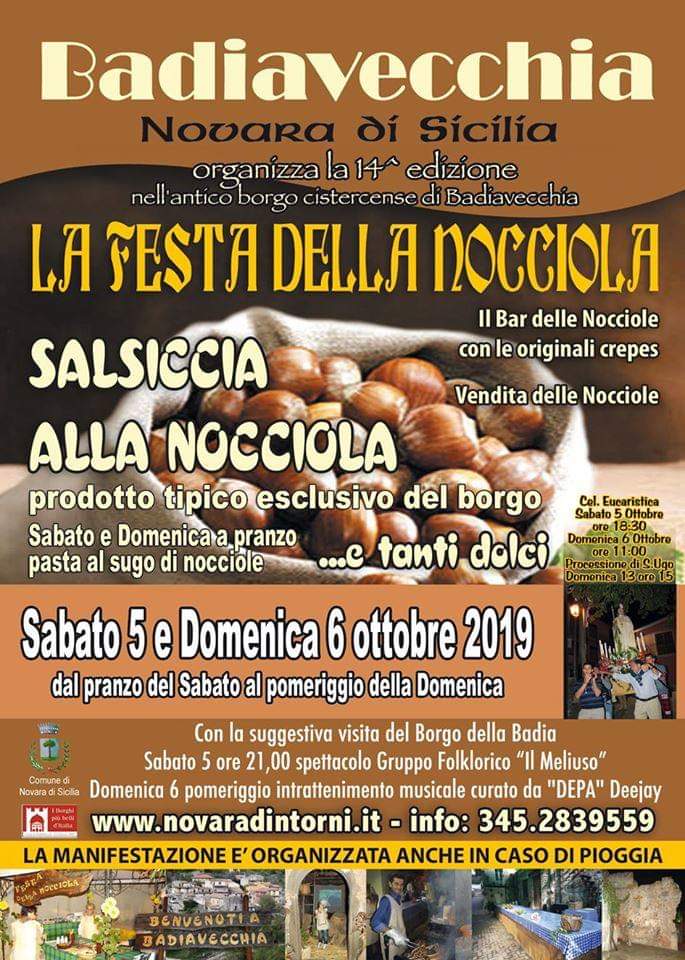 Novara di Sicilia. La Festa della Nocciola 2019 nell’antica Badiavecchia