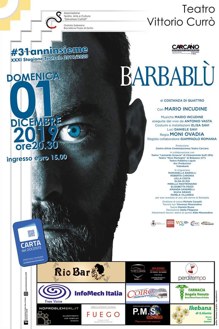 Barcellona PG. “Barbablù” con Mario Incudine e Antonio Vasta al Teatro dell’Oratorio Salesiano