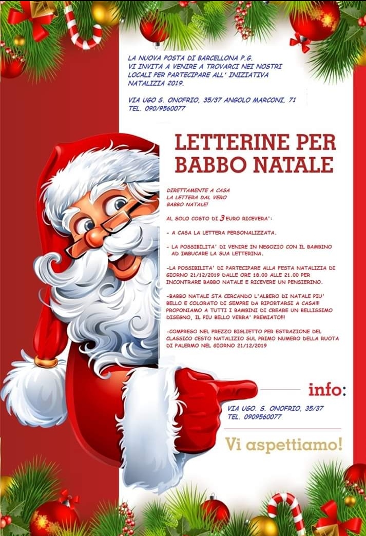 Barcellona PG. ‘La Nuova Posta’ lancia l’iniziativa “Letterine per Babbo Natale”