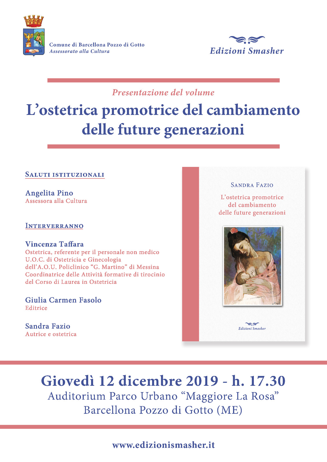 Barcellona PG. Sandra Fazio presenta il manuale “L’ostetrica promotrice del cambiamento delle future generazioni” (Edizioni Smasher) 