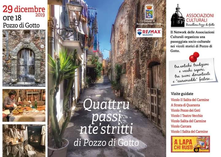 Barcellona PG. “Quattro passi ‘nte stritti di Pozzo di Gotto” a cura del Network delle Associazioni Culturali