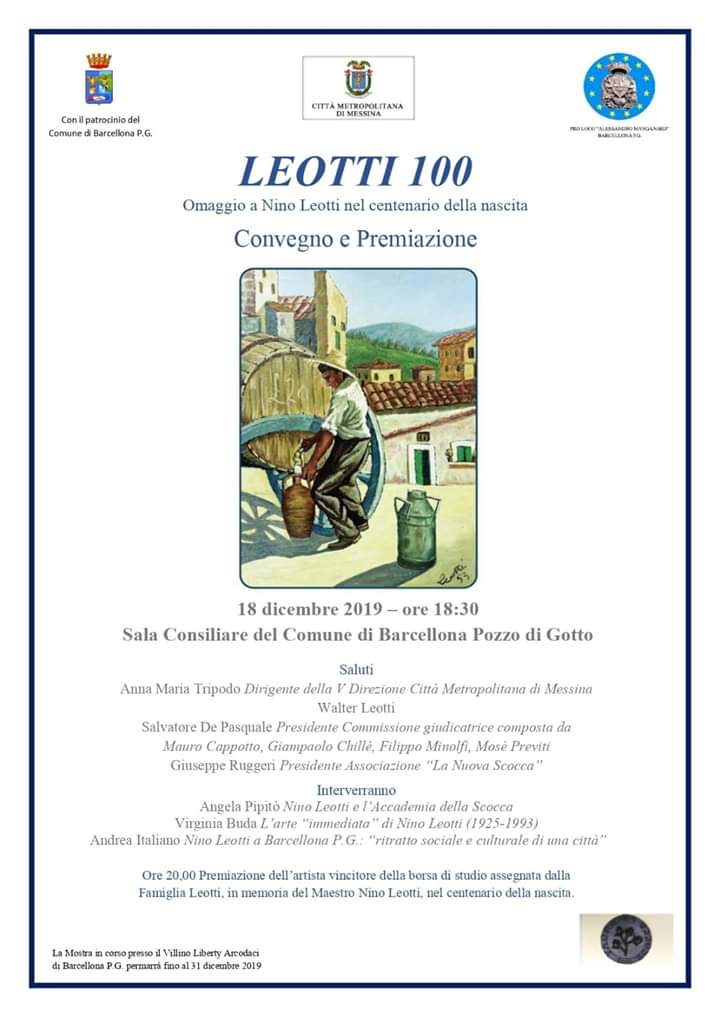 Barcellona PG. “Leotti 100”, Convegno e Premiazione nell’Aula Consiliare 