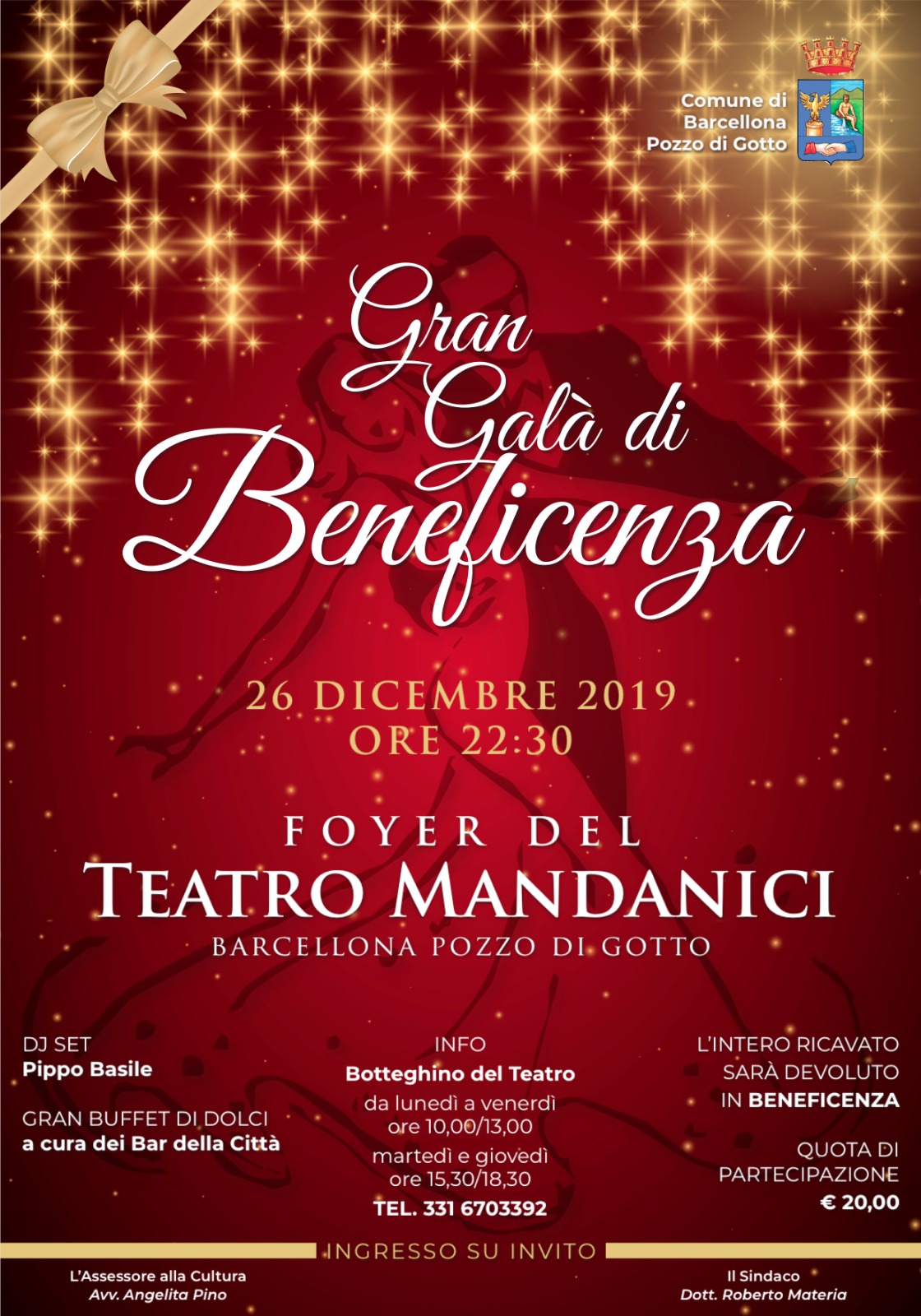 Barcellona PG. Il “Gran Galà di Beneficenza” nel Foyer del Teatro Mandanici