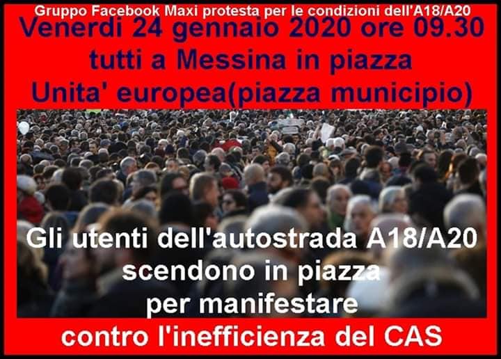 Autostrade A18-A20. Maxi protesta in Piazza: “La pazienza è finita”