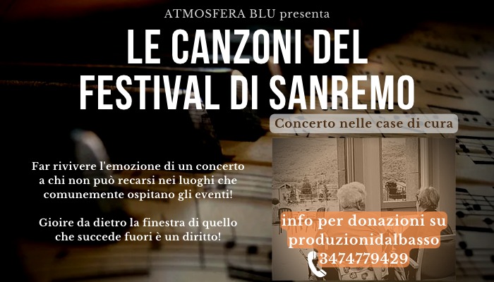 Barcellona PG. Gli Atmosfera Blu lanciano il progetto “Le canzoni del Festival di Sanremo nelle case di cura!”