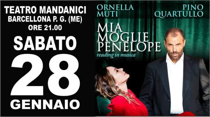 Barcellona PG. Lo spettacolo “Mia moglie Penelope” con Ornella Muti e Pino Quartullo al Teatro Mandanici 