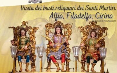 Novara di Sicilia. I busti reliquiari dei Santi Alfio, Filadelfo e Cirino, nel Duomo di Santa Maria Assunta il 14-15-16 luglio 2023
