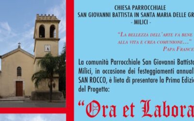 A Milici la I^ edizione del progetto “Ora et Labora” per la Festa di San Rocco 2023