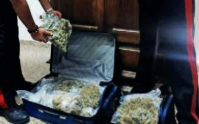 Market della droga, nelle valigie oltre 2 kg di marijuana e hashish per 18mila dosi da spacciare nelle piazze cittadine