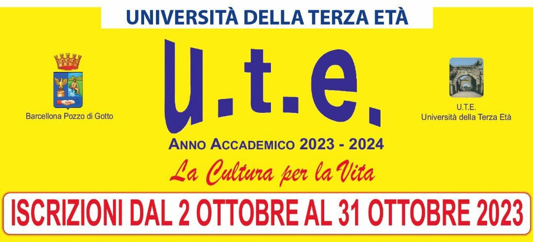Barcellona PG. Al via le iscrizioni all’Anno Accademico 2023/2024 all’Università della Terza Età