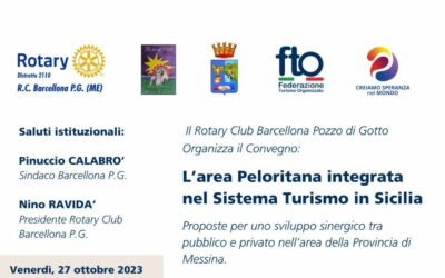 Barcellona PG. Il Rotary presenta il convegno “l’Area Peloritana integrata nel Sistema Turismo in Sicilia”
