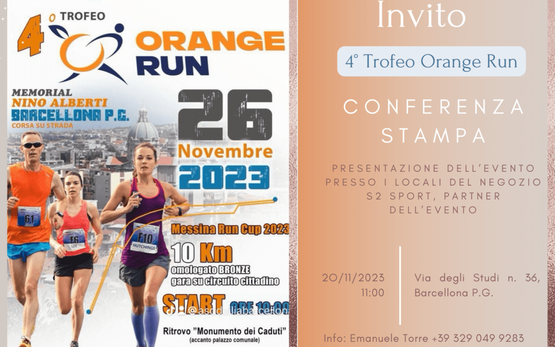 Barcellona PG. Verso la presentazione della 4^ edizione “Orange Run”