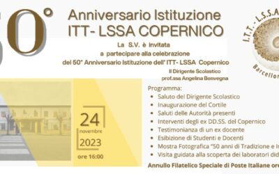 Barcellona PG. Verso la cerimonia dei “I primi 50 anni dell’ITT-LSSA Copernico: 1973-2023”