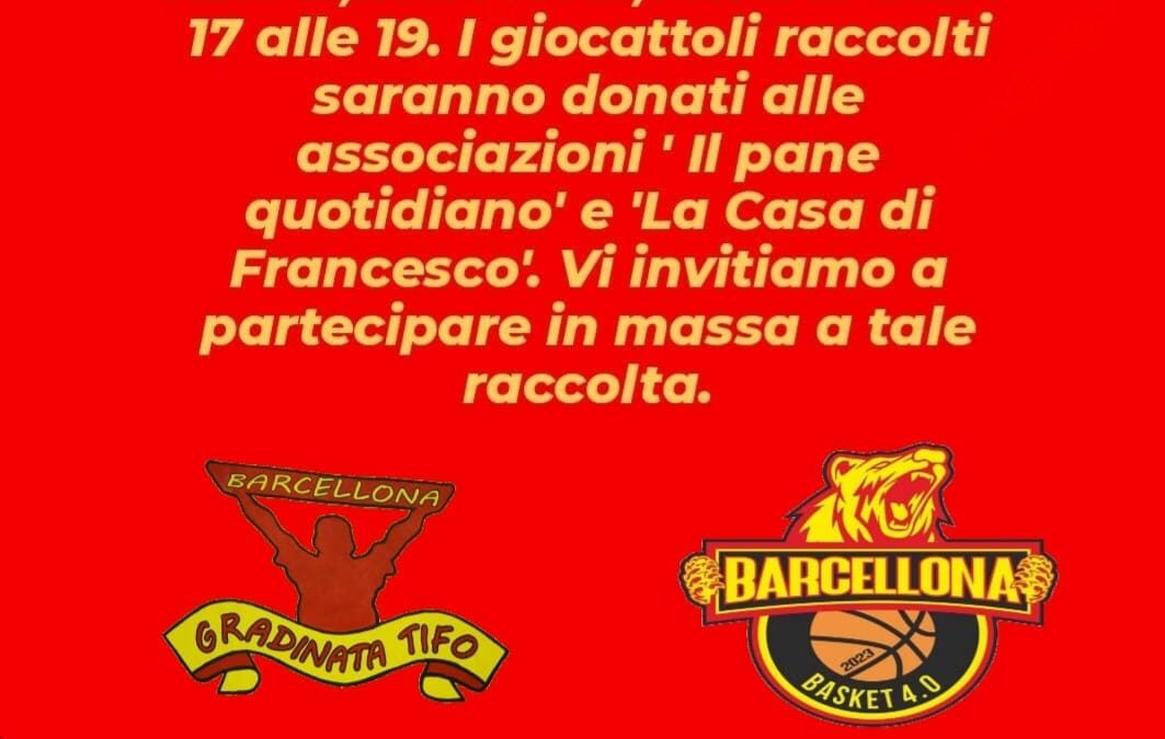 Barcellona PG. Basket, raccolta giocattoli nelle gare Sala Consilina e Fortitudo Messina: “Piccolo gesto per un grande sorriso”