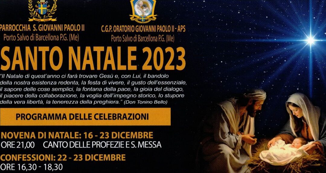 Barcellona PG. Il Santo Natale nella Parrocchia San Giovanni Paolo II di Porto Salvo