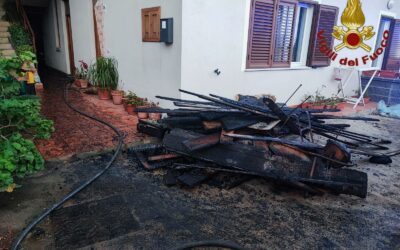 Montagnareale. A fuoco catasta di legna in casa