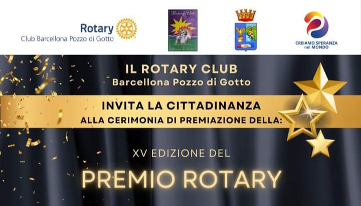 Barcellona PG. La XV edizione del Premio Rotary all’Auditorium del Parco “La Rosa”