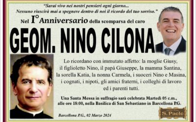 Barcellona PG. Il 1° Anniversario dell’indimenticato Nino Cilona: “Vivo nei nostri pensieri ogni giorno. Nessuno spegnerà dentro di noi il tuo sorriso”