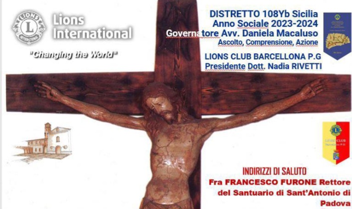 Barcellona PG. Convegno sul restauro del Crocifisso con il Lions Club Barcellona al Convento di Sant’Antonio di Padova