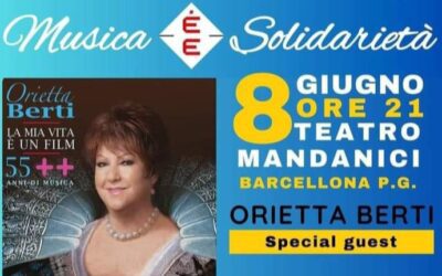 Orietta Berti al Teatro Mandanici con gli Atmosfera Blu in una serata di Musica & Solidarietà con il Lions Club Barcellona 