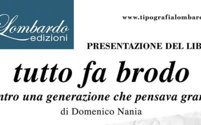 Barcellona PG. Domenico Nania presenta il suo libro “Tutto fa brodo” all’Auditorium del Parco Urbano “Maggiore La Rosa”