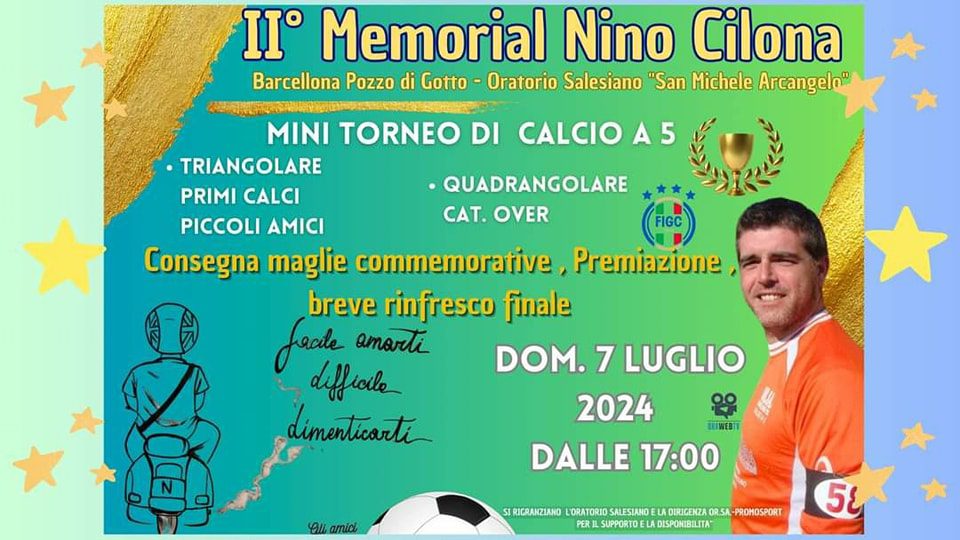 Barcellona PG. Verso la II^ edizione del Memorial Nino Cilona: “Facile amarti, difficile dimenticarti”