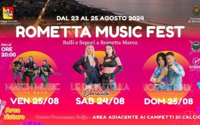 “Rometta Music Fest”-Musica e sapori nel week end. Grande attesa per l’esibizione delle Donatella e per i balli di Joey&Rina, degustazioni di piatti della tradizione. L’assessore Bottaro: “Non il solito street Food”