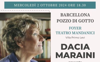 Barcellona PG. La scrittrice Dacia Maraini presenta il libro autobiografico “Vita mia”