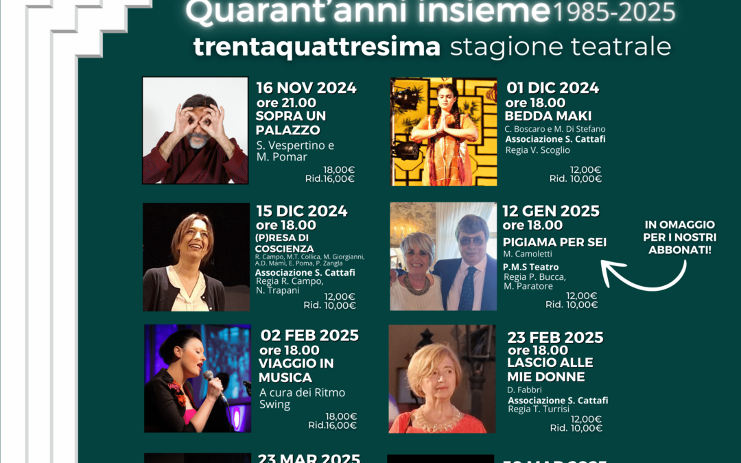 Barcellona PG. Al via la XXXIV Stagione Teatrale dell’Associazione Teatro Arte e Cultura “S. Cattafi”