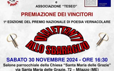 Milazzo. La Cerimonia di Premiazione del 1° Concorso Nazionale di Poesia Vernacolare “Dialettanti allo Sbaraglio” alla Chiesa Santa Maria delle Grazie