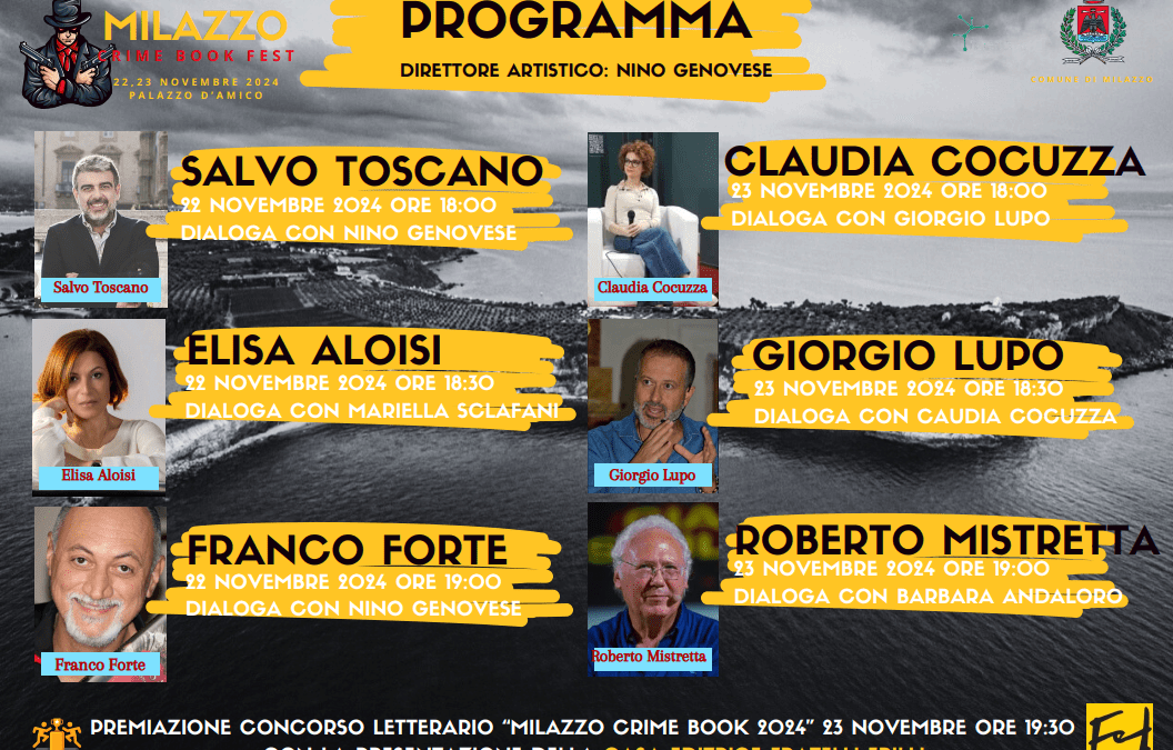 Via alla Prima Edizione del Milazzo Crime Book 2024, il 22 e 23 novembre