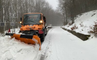 Città Metropolitana di Messina, in azione i mezzi spazzaneve lungo le strade montane del comprensorio nebroideo