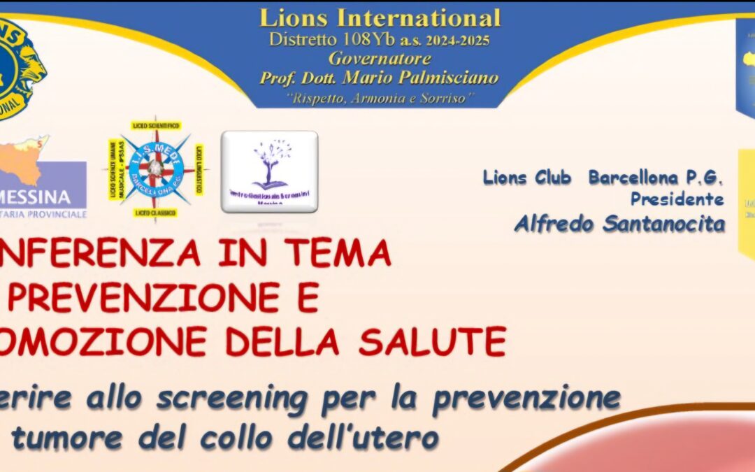 Lions Club Barcellona, Conferenza su Prevenzione e Promozione della Salute nell’Aula Magna del Liceo “Valli”