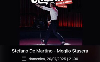 Stefano De Martino il 20 luglio al Castello di Milazzo con lo spettacolo “Meglio stasera – Summer Tour”