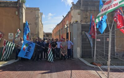 Sit-in dei lavoratori di e-distribuzione a Messina