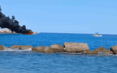 Furnari. Gommone a fuoco a Portorosa, una colonna di fumo e tanta paura