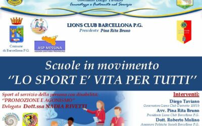 Barcellona PG. “Lo Sport è vita per tutti”: il Lions Club promuove l’inclusione attiva con le scuole e lo sport paralimpico
