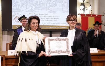 Cerimonia Laurea Magistrale honoris causa in Giurisprudenza a Paola Cortellesi e Cortile Rettorato intitolato a Lorena Quaranta e Sara Campanella