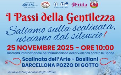 Barcellona PG. Giornata Internazionale per l’eliminazione violenza contro le donne, domani “I Passi della Gentilezza”