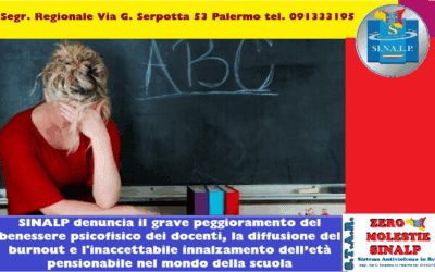 SINALP denuncia grave peggioramento benessere psicofisico dei docenti: diffusione del burnout e l’inaccettabile innalzamento dell’età pensionabile nel mondo della scuola