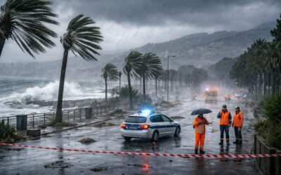 Allerta Meteo. Messina e provincia nella morsa di pioggia e vento: Alto rischio alluvioni su jonica. Sindaci De Luca e Lo Giudice sotto un’onda in diretta. E proroga chiusure scuole messinesi