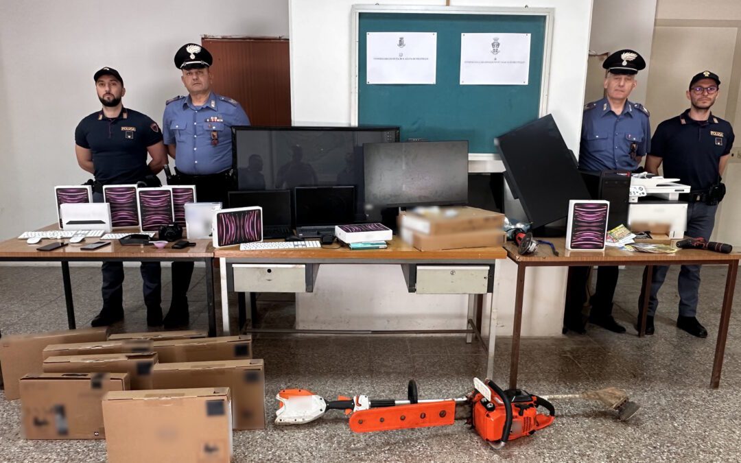 Sant’Agata di Militello, Carabinieri e Polizia di Stato recuperano refurtiva di vari furti delle ultime settimane: 5 denunce per “furto” e “ricettazione”