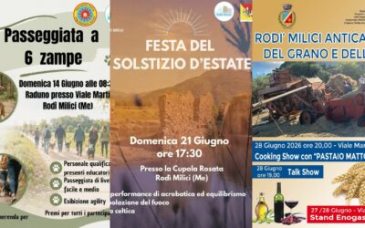 A Rodì Milici, eventi ogni domenica dalla “Passeggiata a Quattro zampe” alla “Festa del solstizio d’estate” a “Rodì Milici Antica terra del grano e dell’olio”