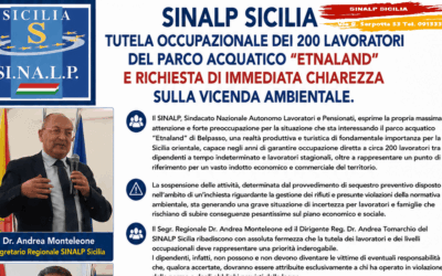 Parco “Etnaland”, appello SINALP SICILIA: “Tutelare 200 lavoratori e richiesta di chiarezza su vicenda ambientale”