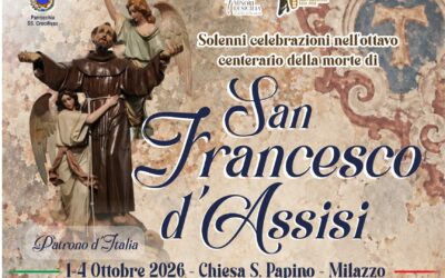 Milazzo. 800 anni della morte di San Francesco d’Assisi, quattro giorni di fede, musica e fraternità a San Papino. A Palazzo D’Amico presentazione del libro di Francesco Alioto